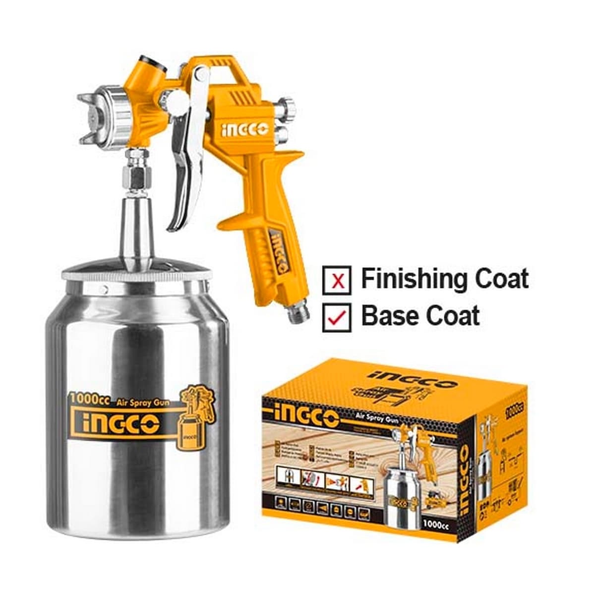 กาพ่นสี อิงโก้ (INGCO) รุ่น ASG3101 เหมาะสำหรับงานรองพื้น ความจุสี 1000 ซีซี